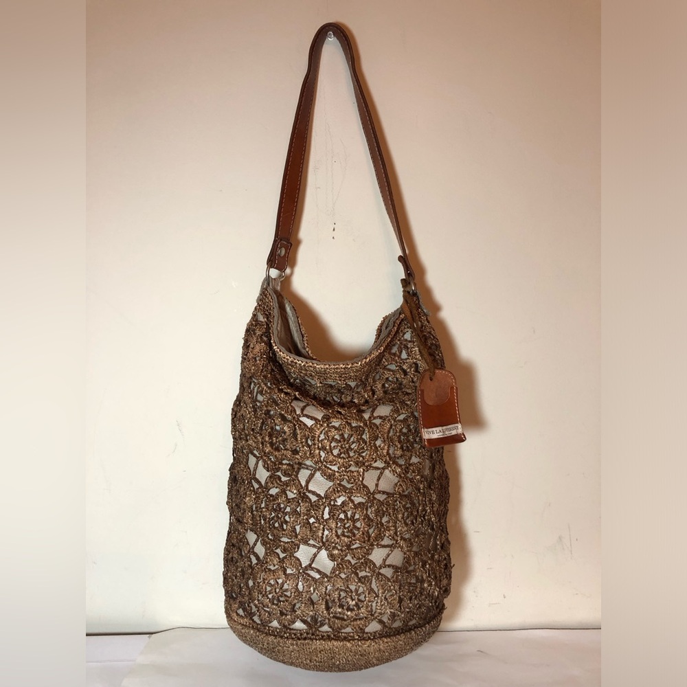 Brown Crochet Shoulder Bag